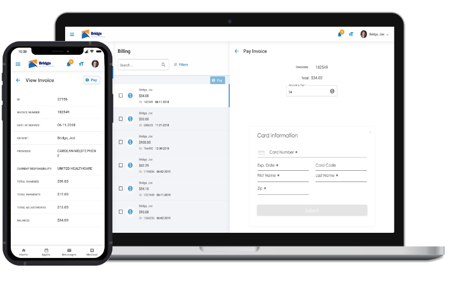 online patient bill pay solution screenshot