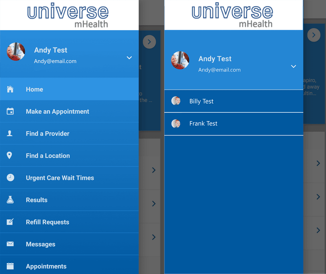 Family Proxy account mhealth app
